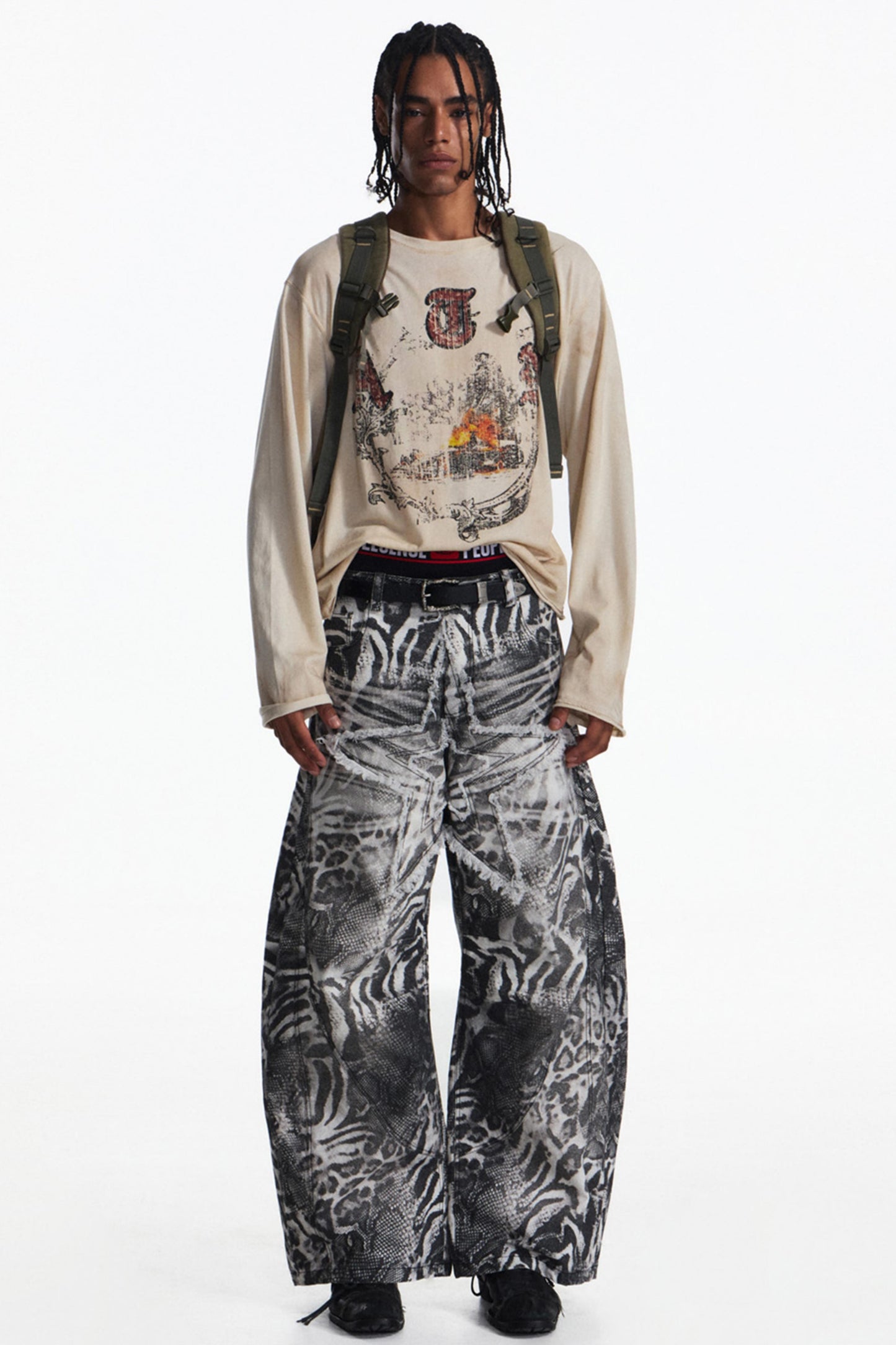 Vintage Distressed Long Sleeve T-Shirt