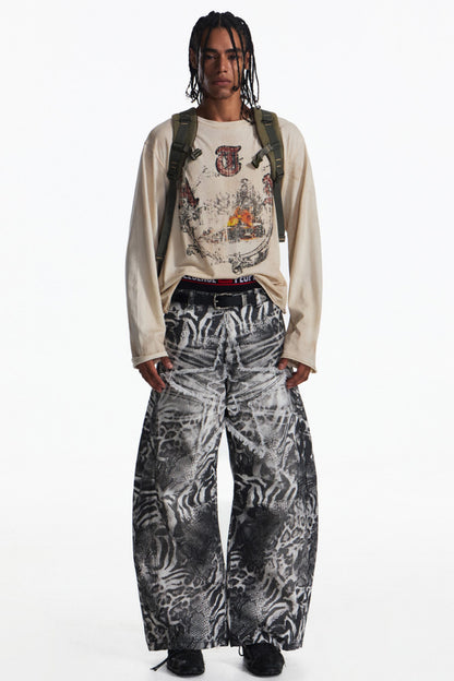 Vintage Distressed Long Sleeve T-Shirt