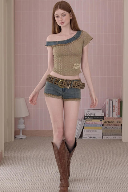 Distressed Denim Shorts