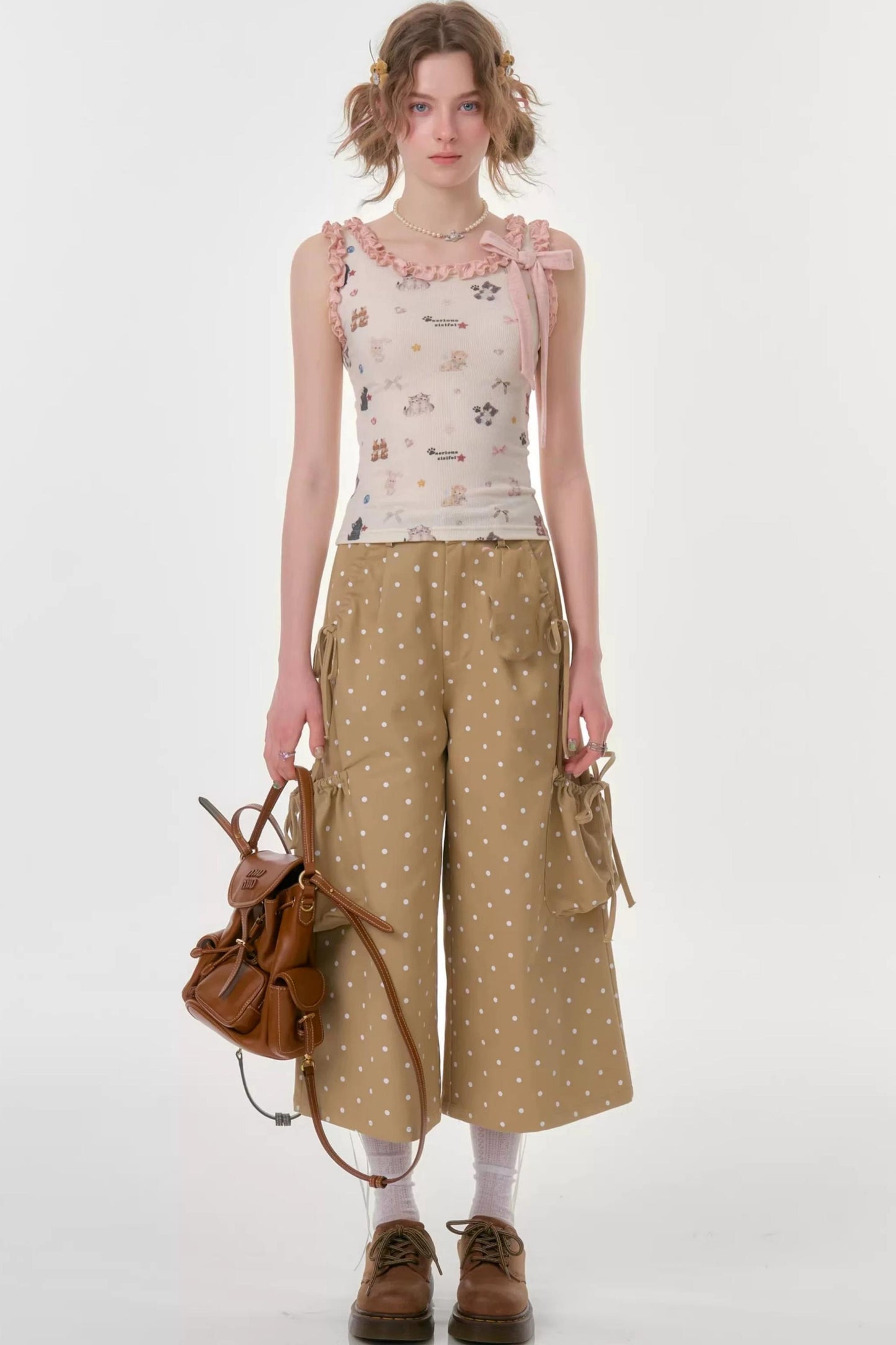 Playful Ruffled Apricot Camisole