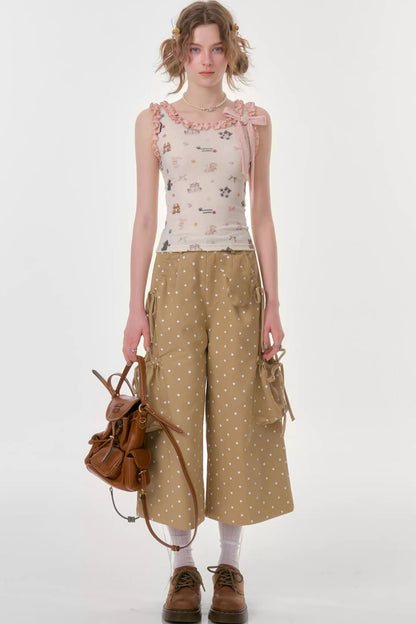 Playful Ruffled Apricot Camisole