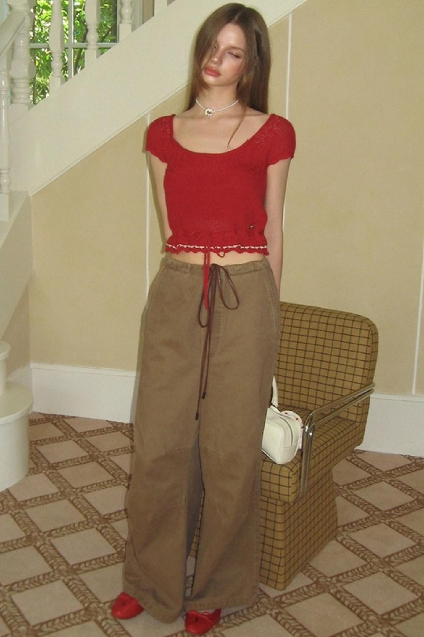 Drawstring Straight Leg Casual Pants