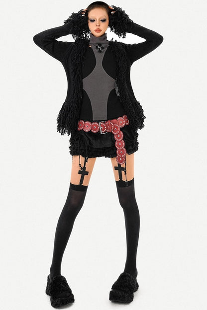 Vintage Fringed Knit Jacket