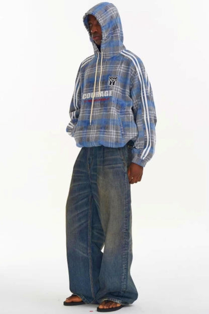 Patchwork-Plaid-Pullover