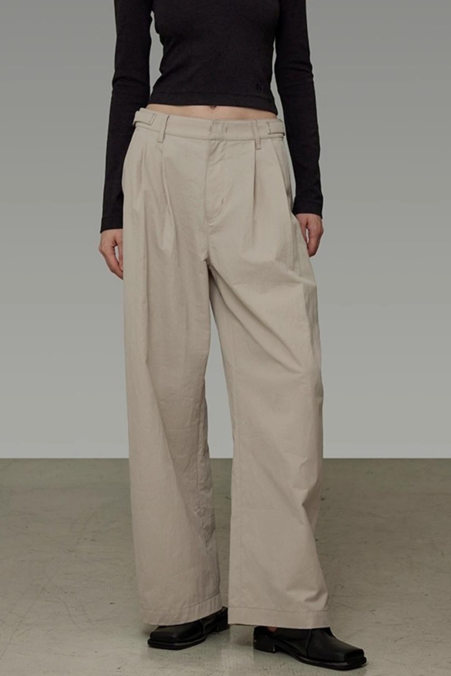 Autumn Drape Wide-Leg Pants