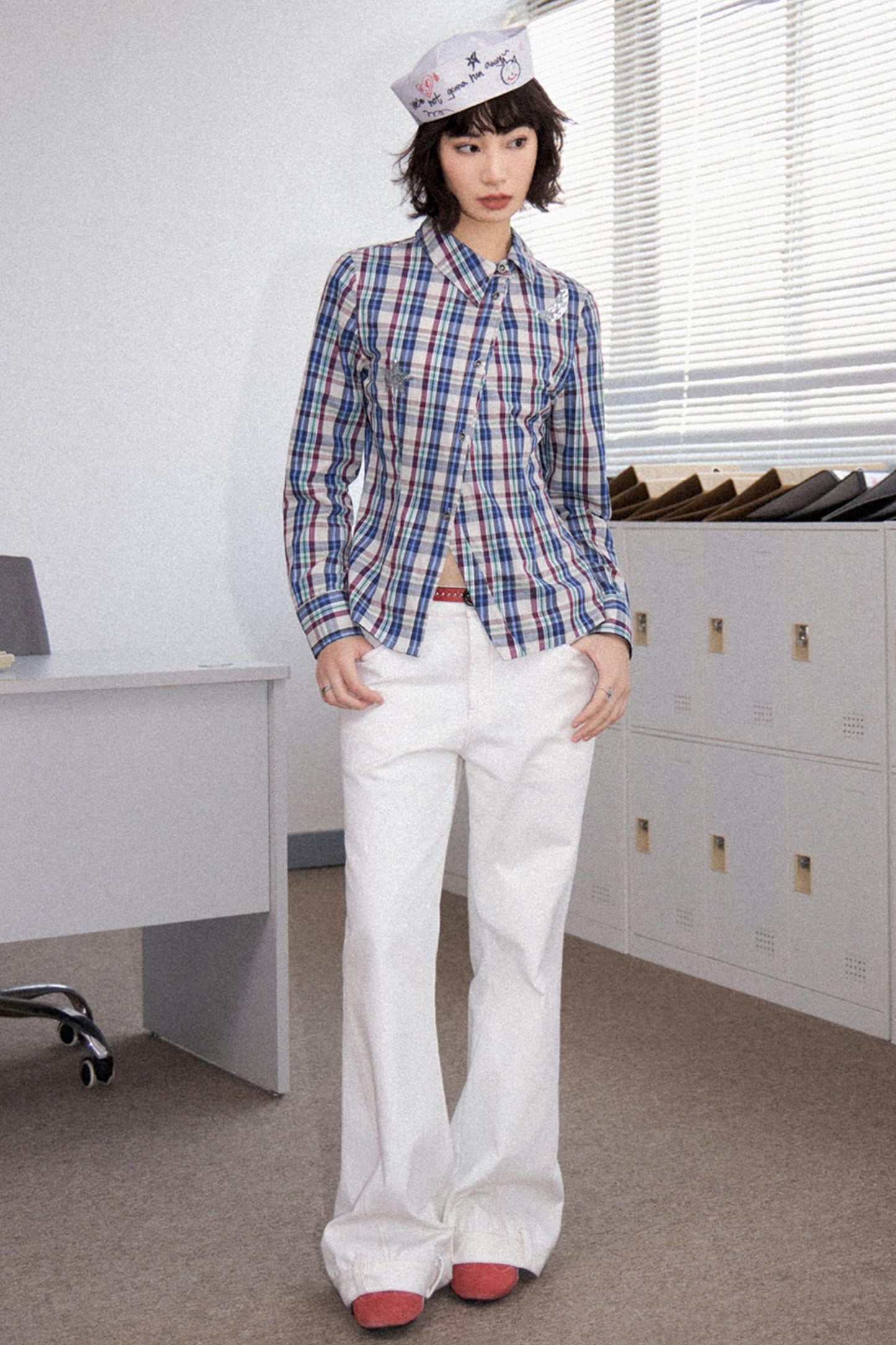 Pink Cotton Straight Jeans