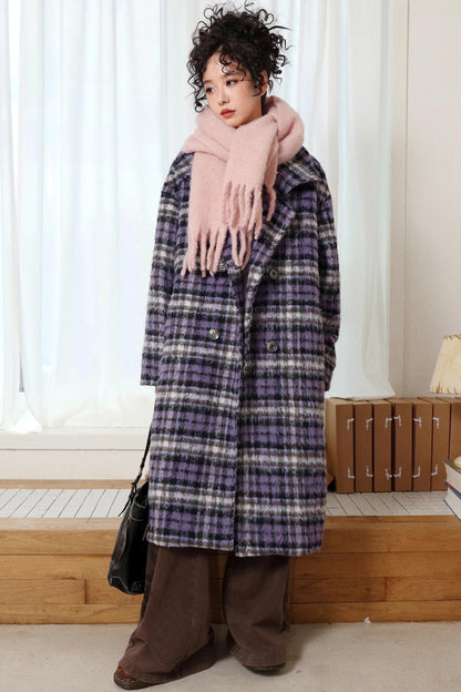Plaid Woolen Winter Coat