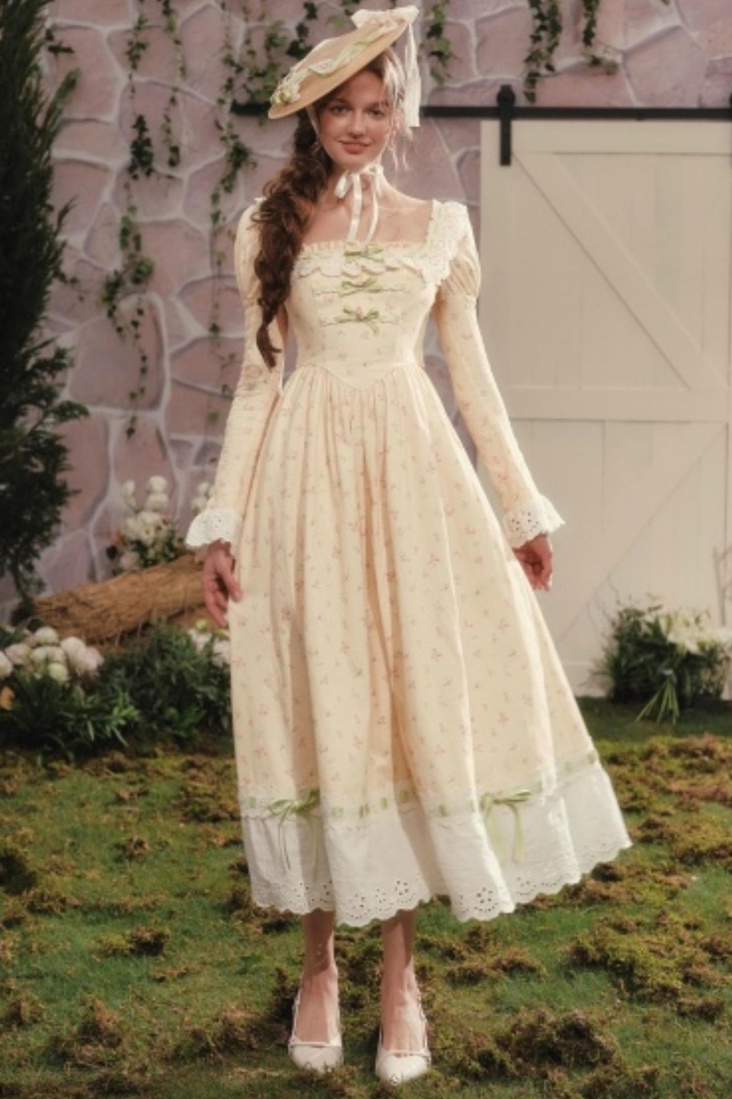 French Floral Pastoral Dress Set-Up