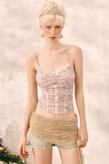 Summer Lace-Trim Denim Shorts