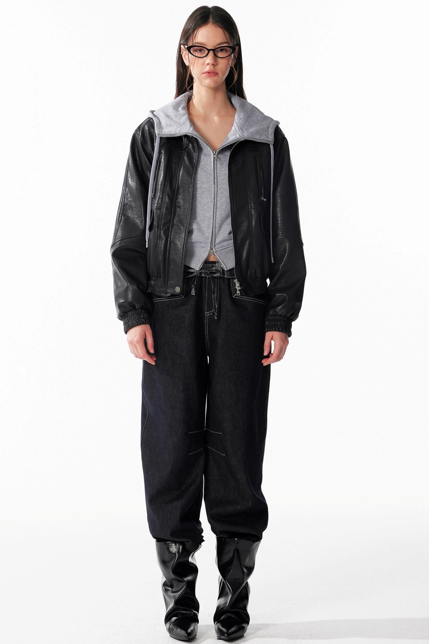 Vintage Texture Motorcycle Leather Jacket