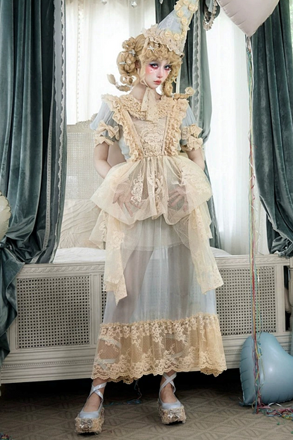 Tablier en dentelle crème rococo