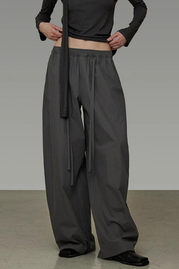 Lace-Up Wide-Leg Pants