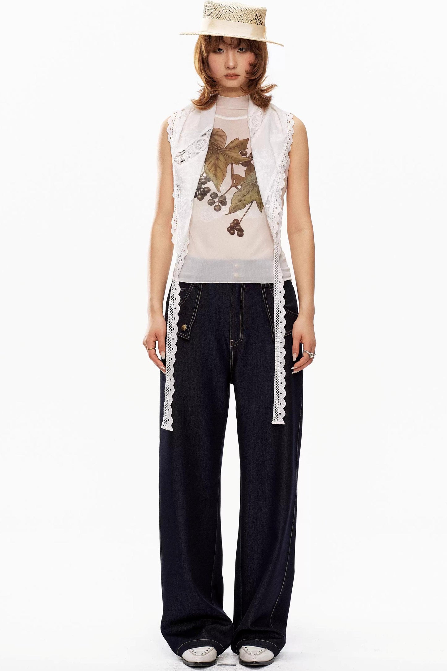 Grape Print Mesh Vest