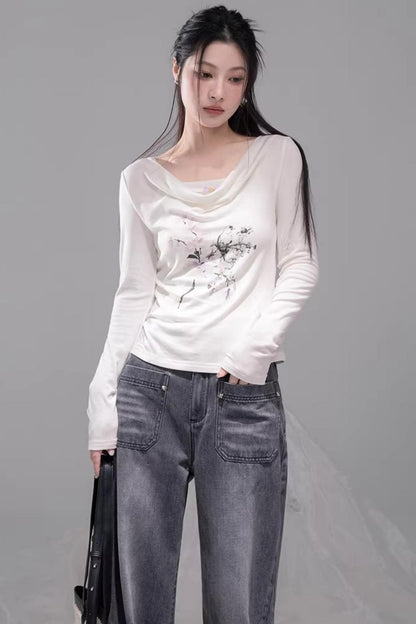 Ink Gray Distressed Jeans