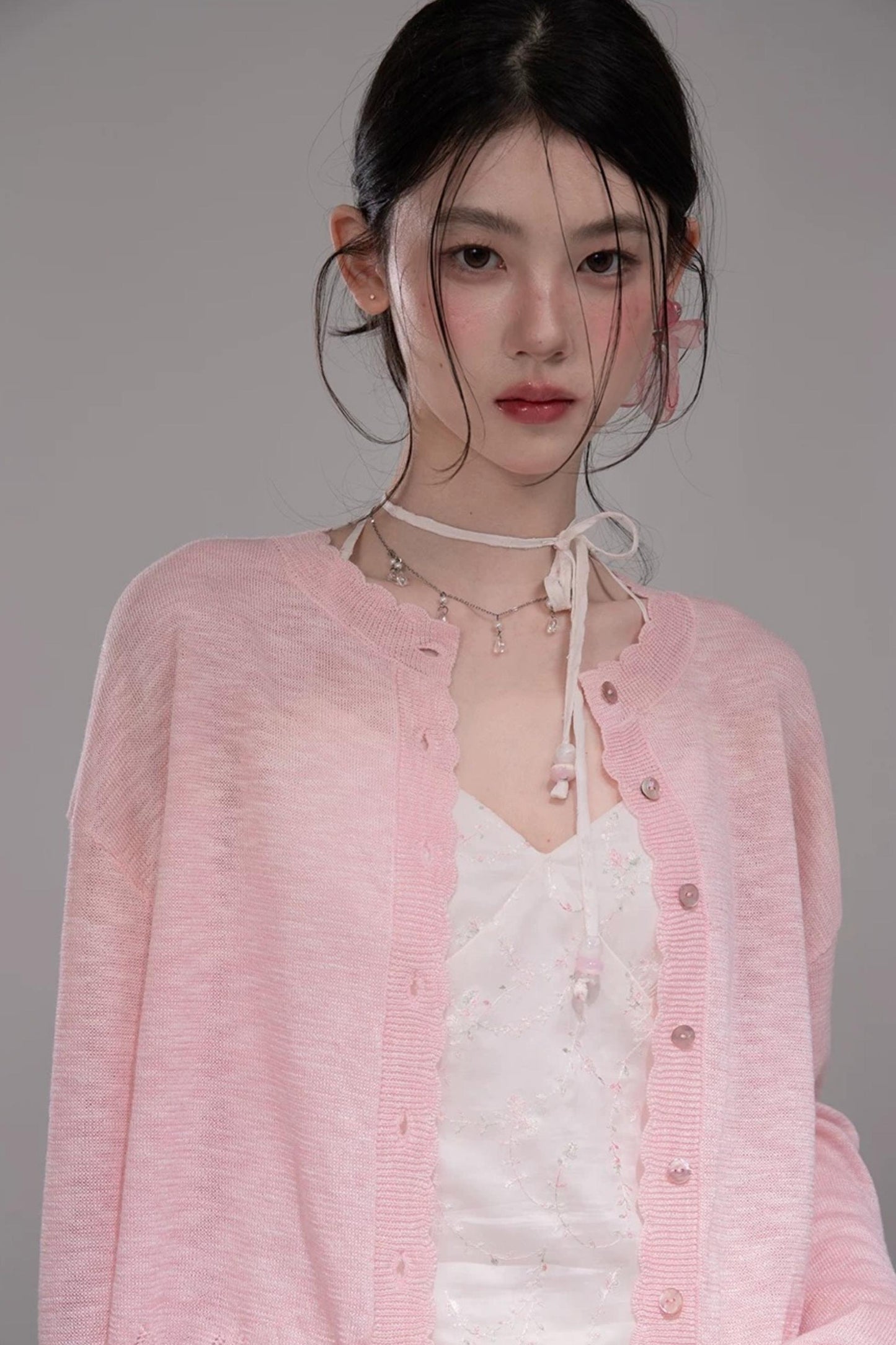 Peach Star Knit Cardigan