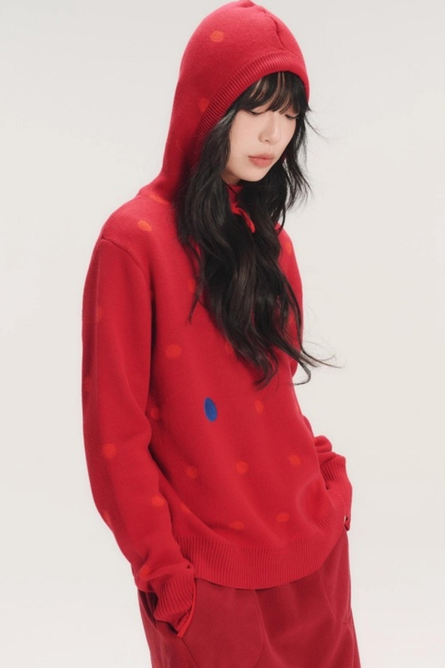 Colorful House Hooded Knit Sweater