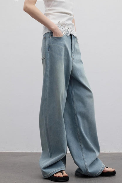 Vintage Light Blue Wide-Leg Jeans