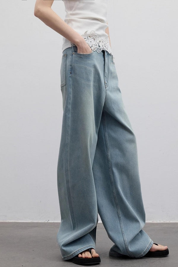 Vintage Light Blue Wide-Leg Jeans