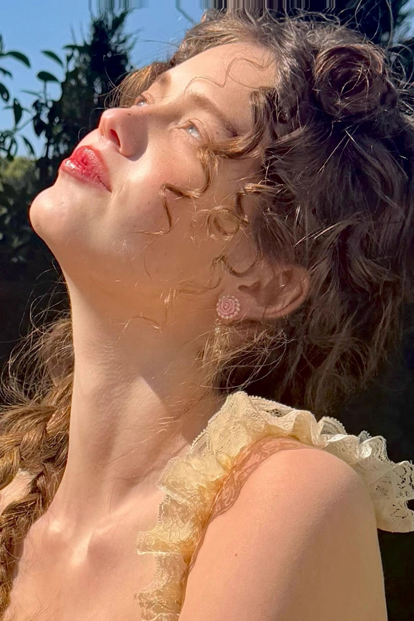 Rose Metallic Drop Earrings