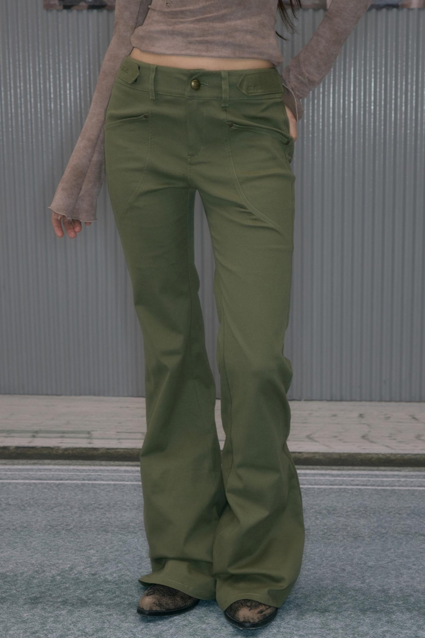 Sweet Green Cargo Boots Pants