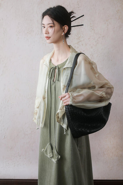 Green Tassel Tank Dress