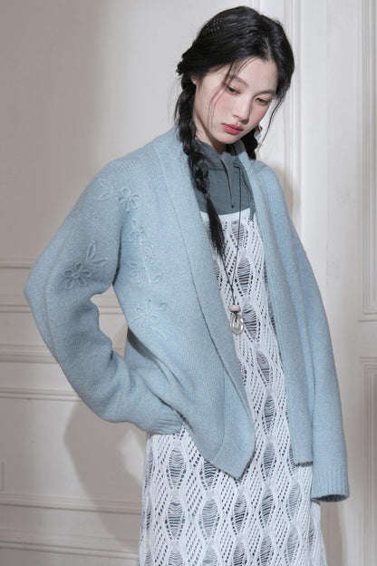 Hand-Cranked Jacquard Woolen Sweater Set