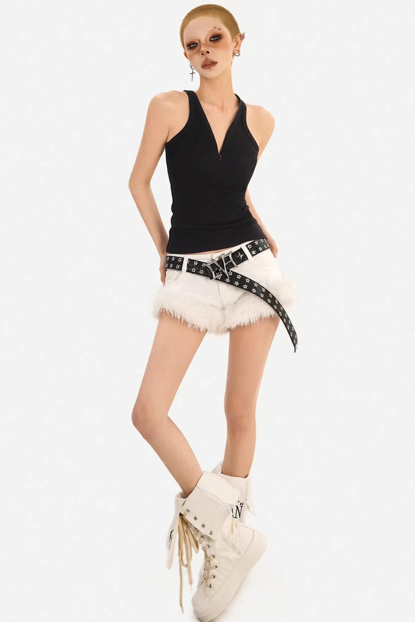 Textured Ribbed Zipper Vest