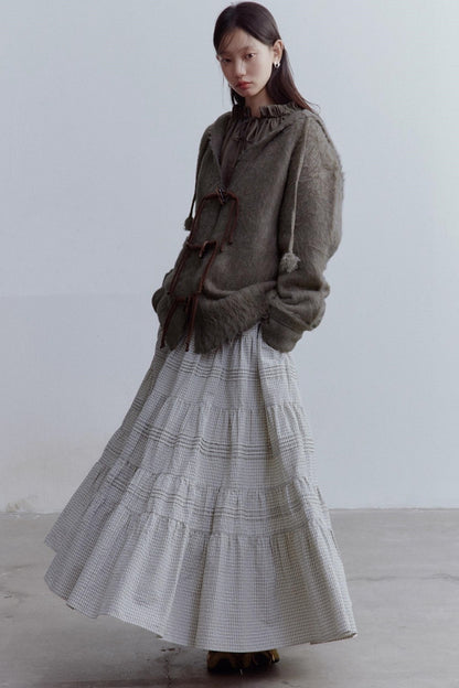 Check Layered Cake Skirt