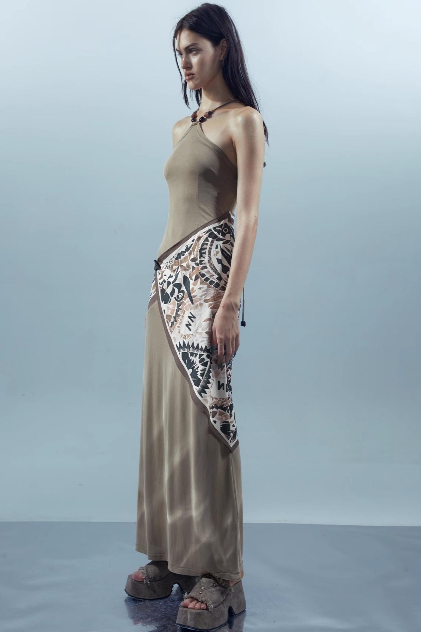 Print Backless Dress