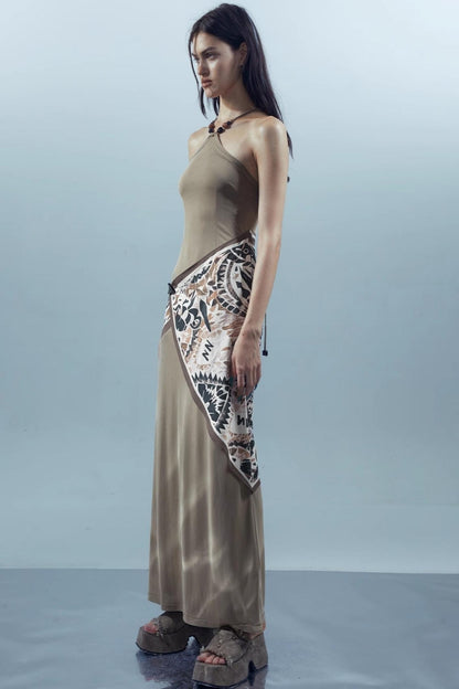 Print Backless Dress