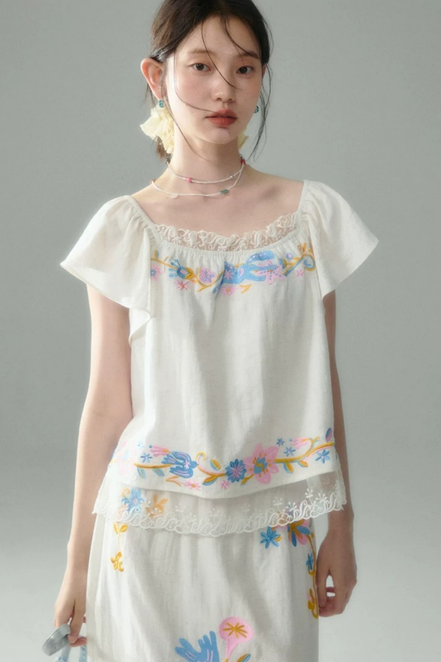 Pony Embroidery Cotton Linen Set-Up