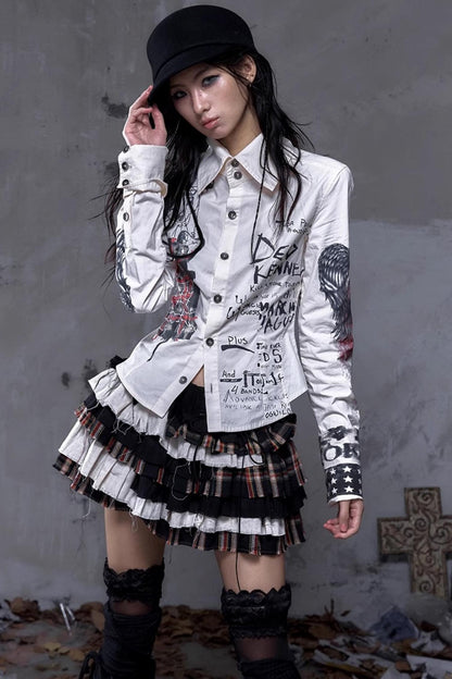 Vintage Rebel Plaid Skirt