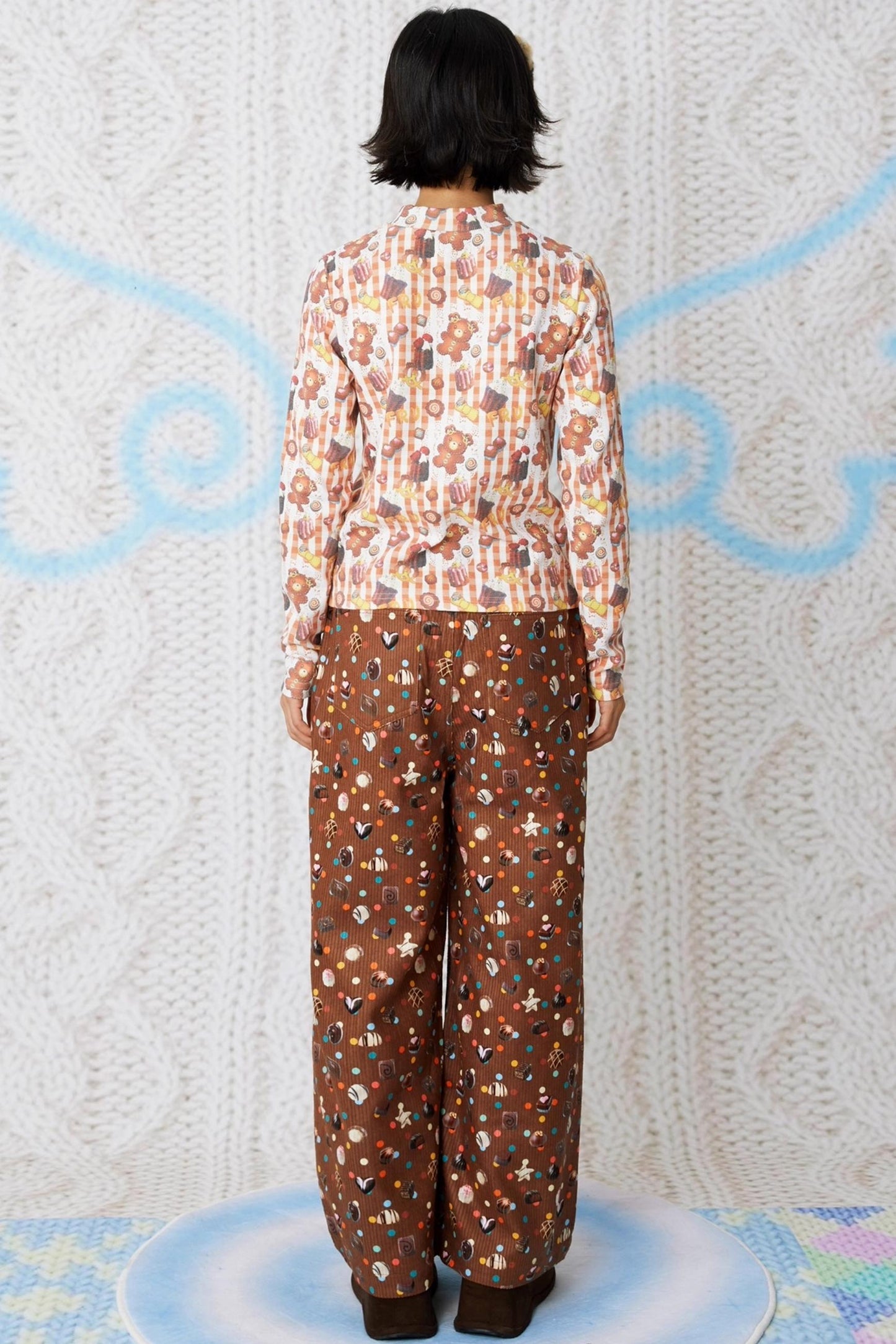Candy Print Corduroy Pants