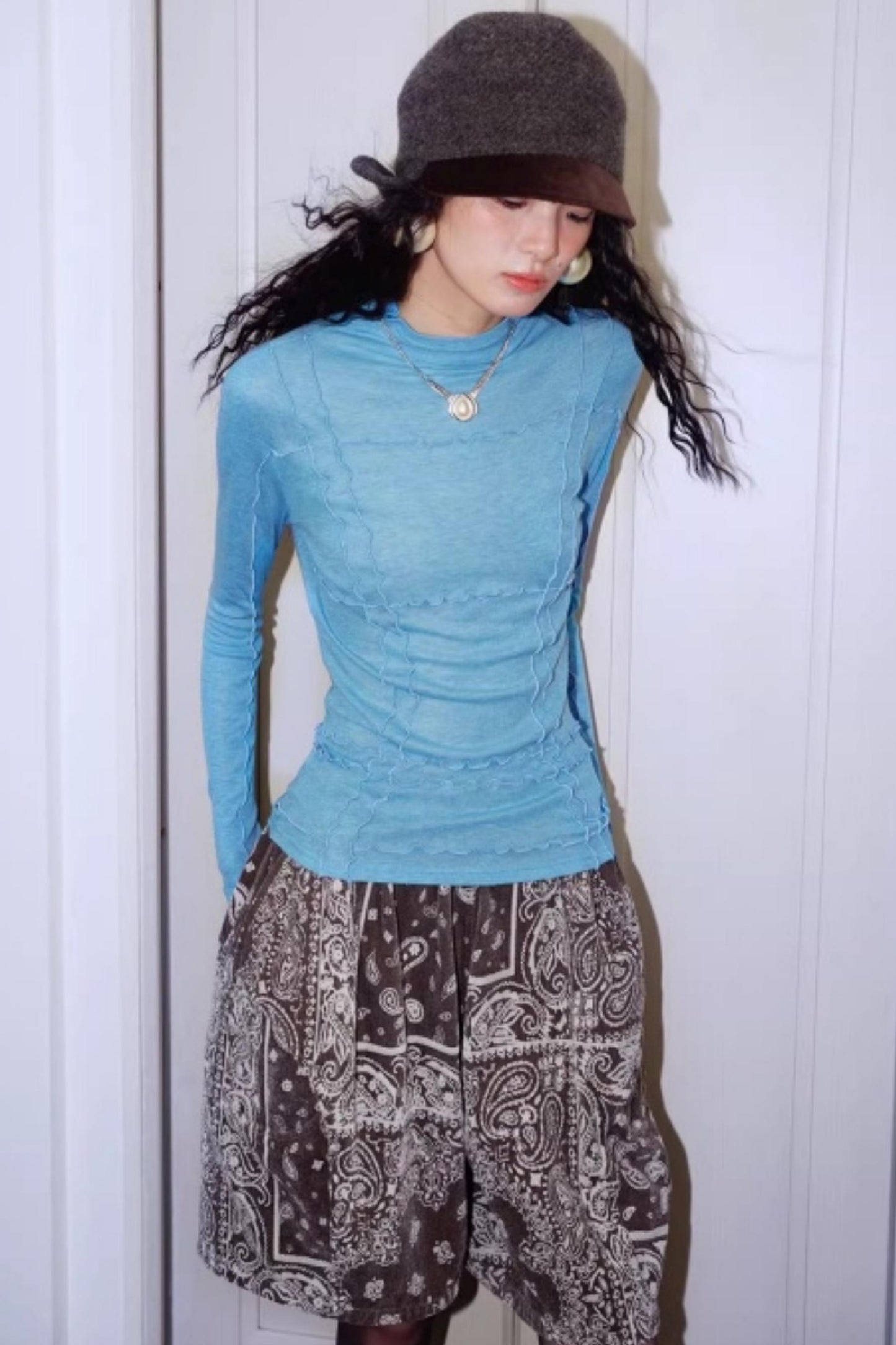 Split Knitted Base Layer Top