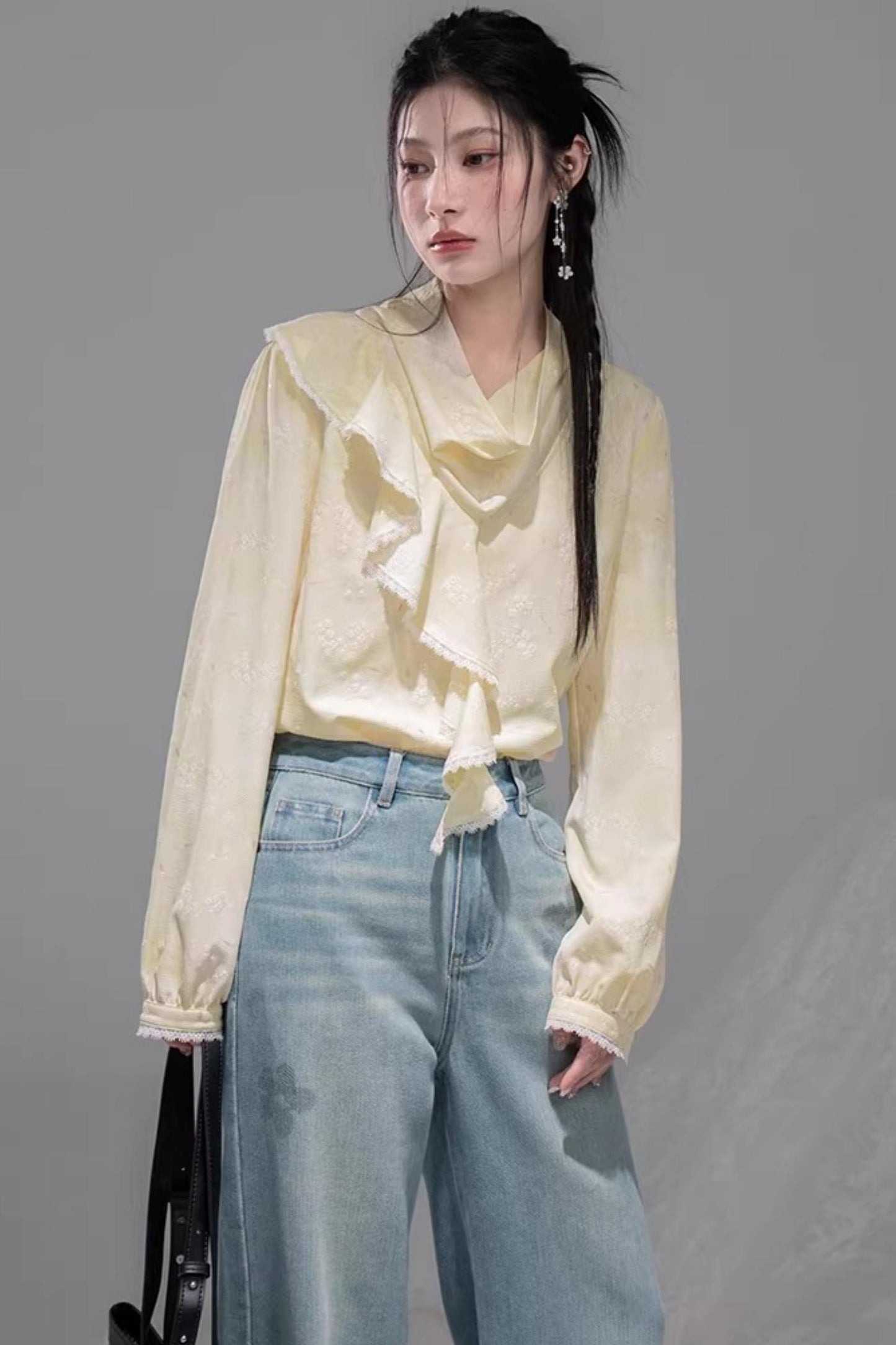 Lemon Yellow Ruffled Blouse