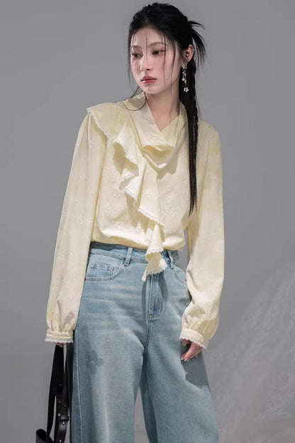 Lemon Yellow Ruffled Blouse