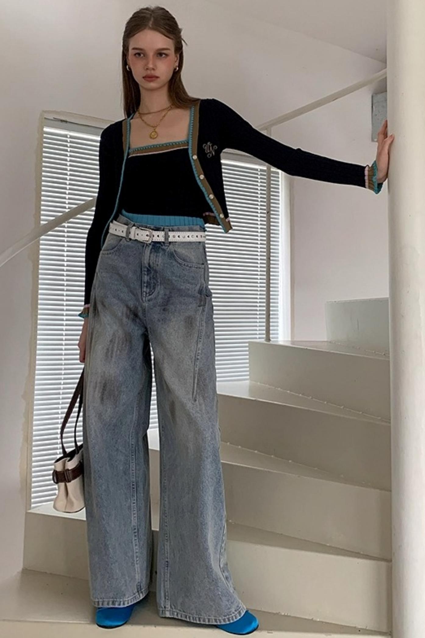 Stardust Color Distress Denim Pants