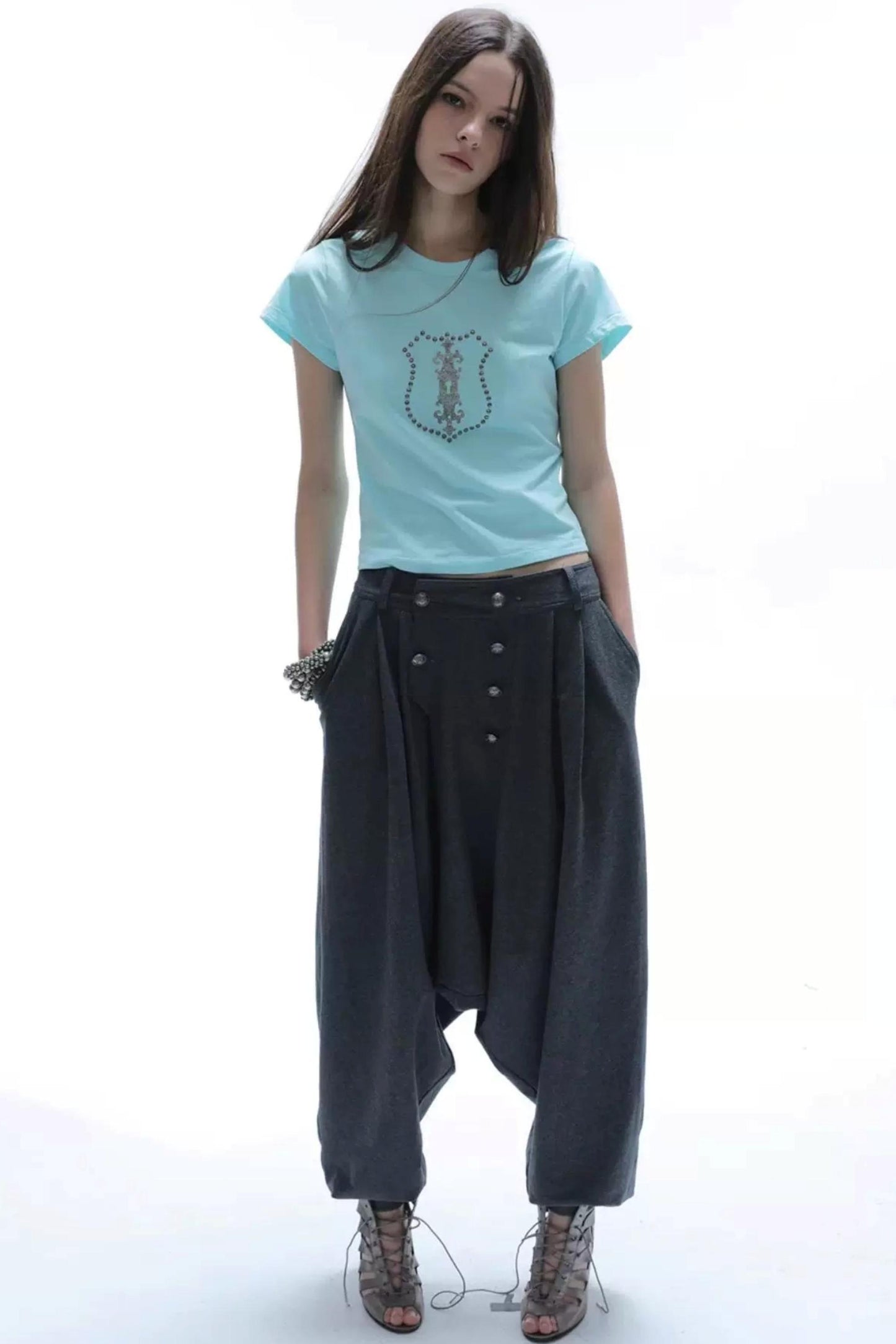 Y2K Rhinestone Cropped T-Shirt