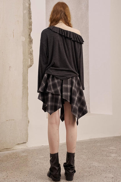 Lace Panel Loose Knit Top