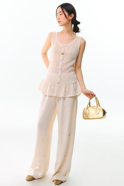 Shards Sequin Ruffled Top