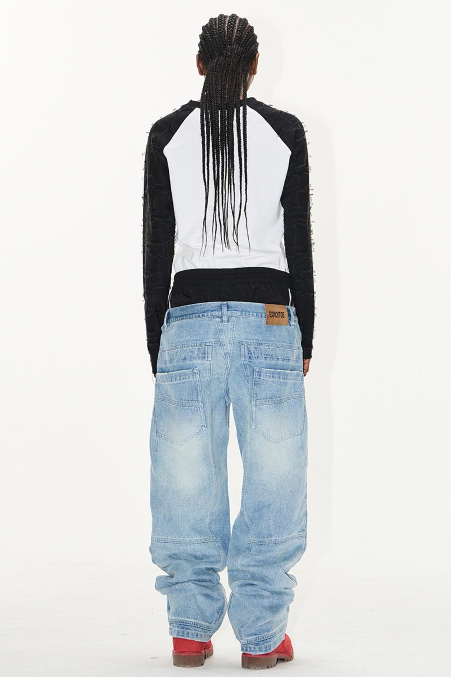 Double-Waist Denim Pants