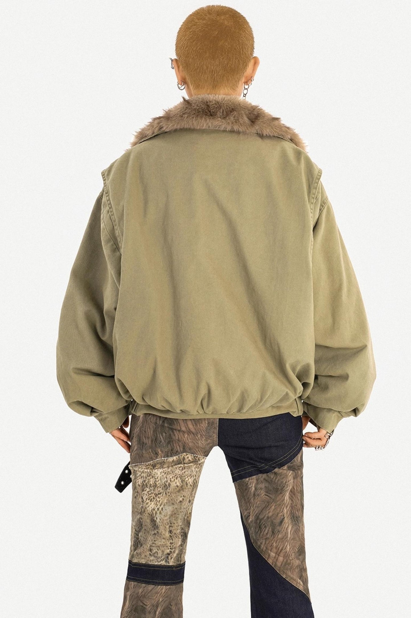 Punk Fur Collar Cotton Jacket