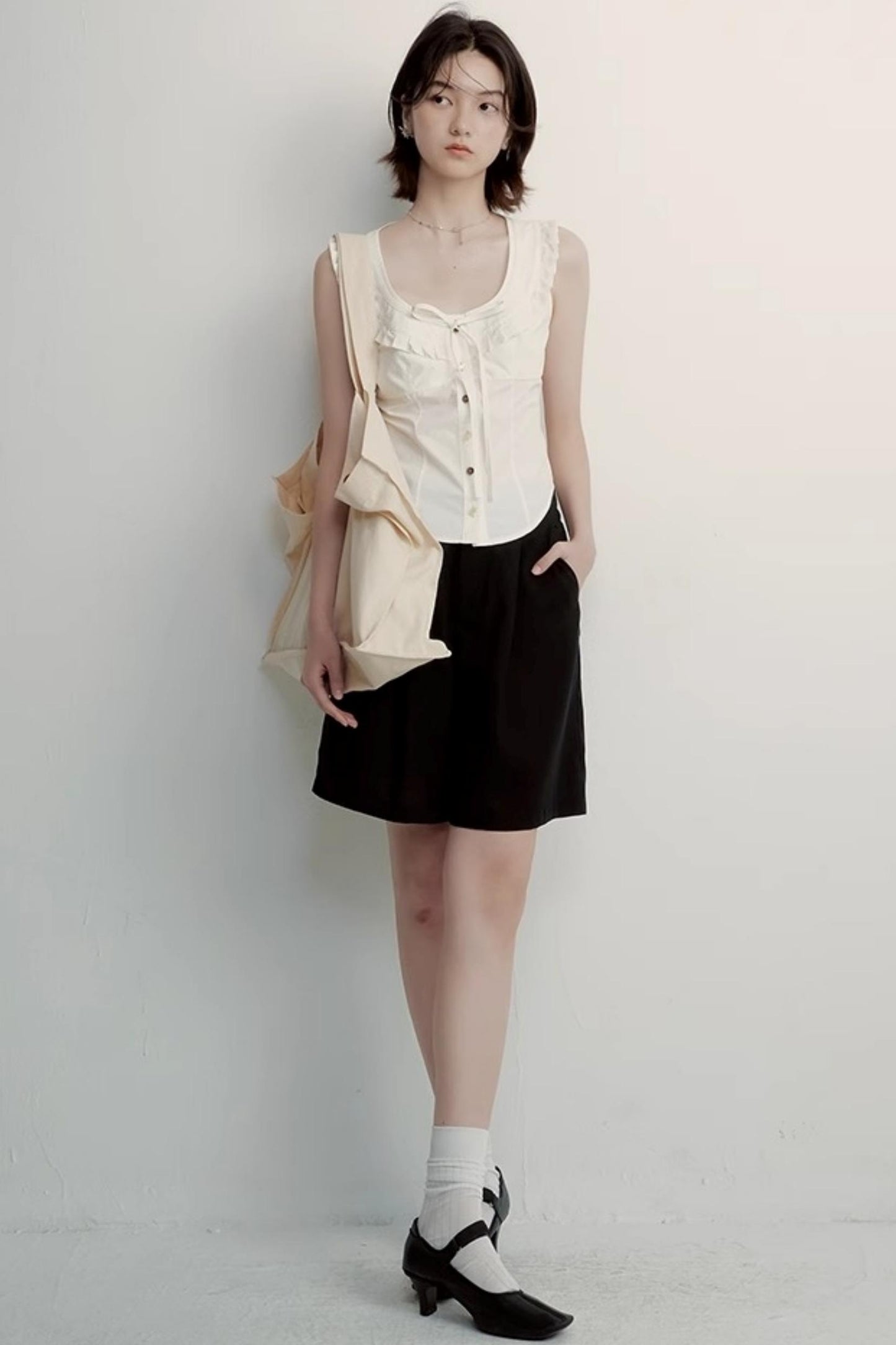 Black Tencel Circus Shorts