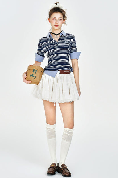 Pleated Mint Cake Skirt