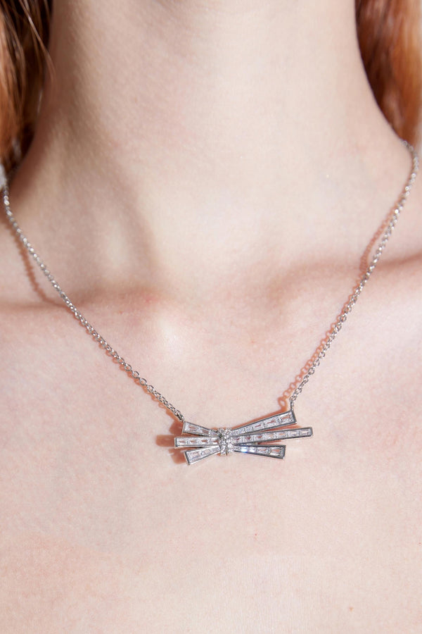 Meteor Drop Bow Necklace