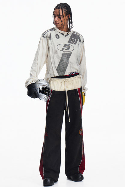 Vintage Panel Print Long Sleeve T-Shirt