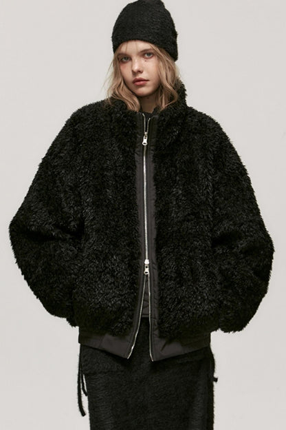 Reversible Wool Fur Jacket