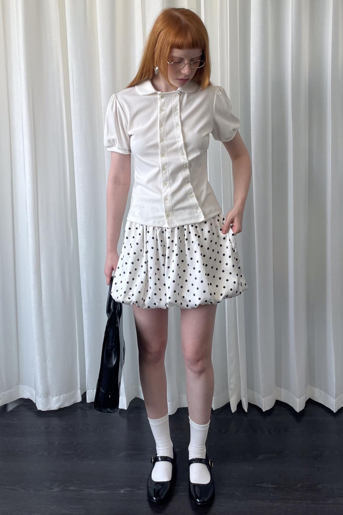 Lantern Sleeve Polo Tee