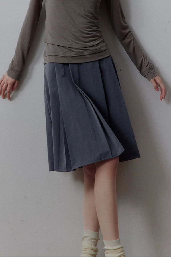 Midnight Blue Pleated Skirt Set-Up