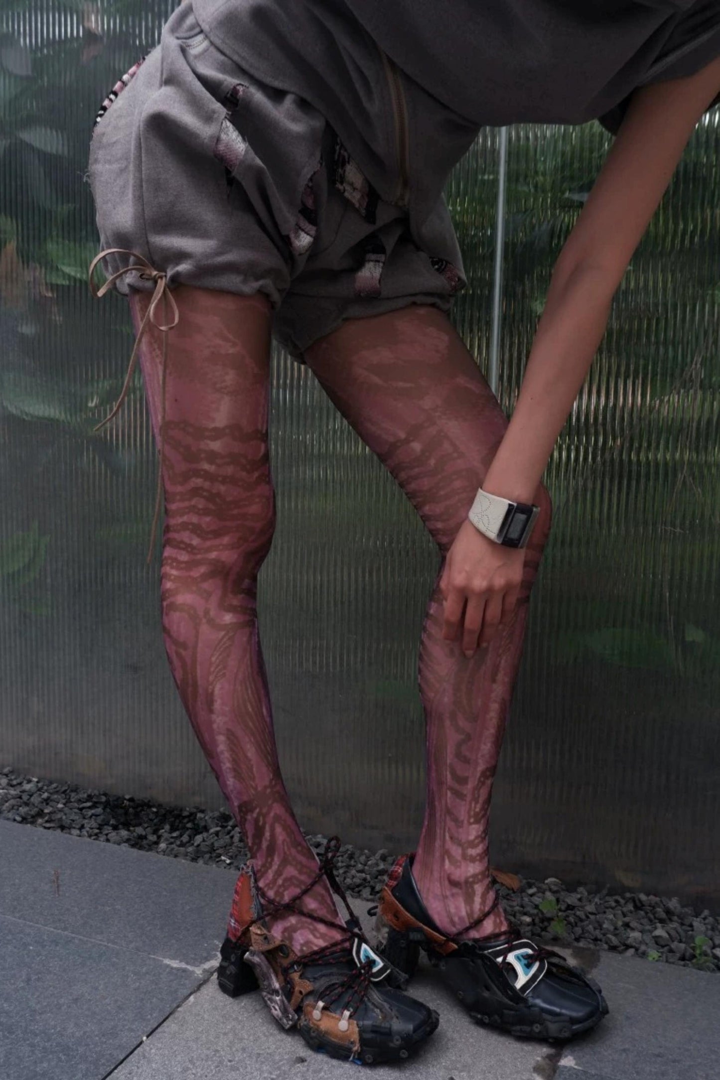 Hand-Painted Purple Stockings